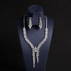 Floral Diamond Pendant Necklace Set JW008