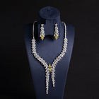 Floral Diamond Pendant Necklace Set JW008
