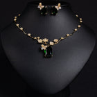Elegant Ruby Necklace and Earring Set JW010