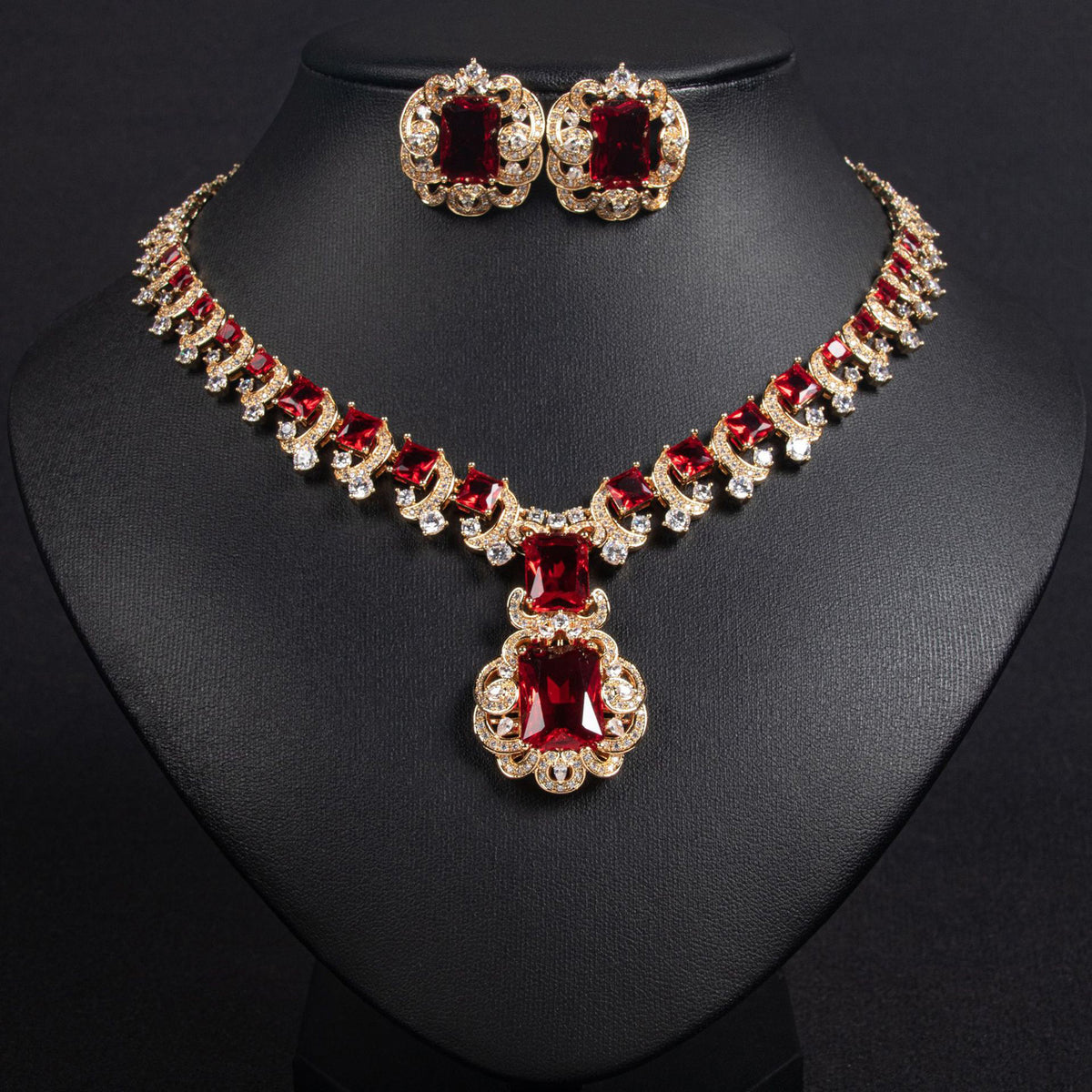 Elegant Vintage Zircon Necklace Set JW012