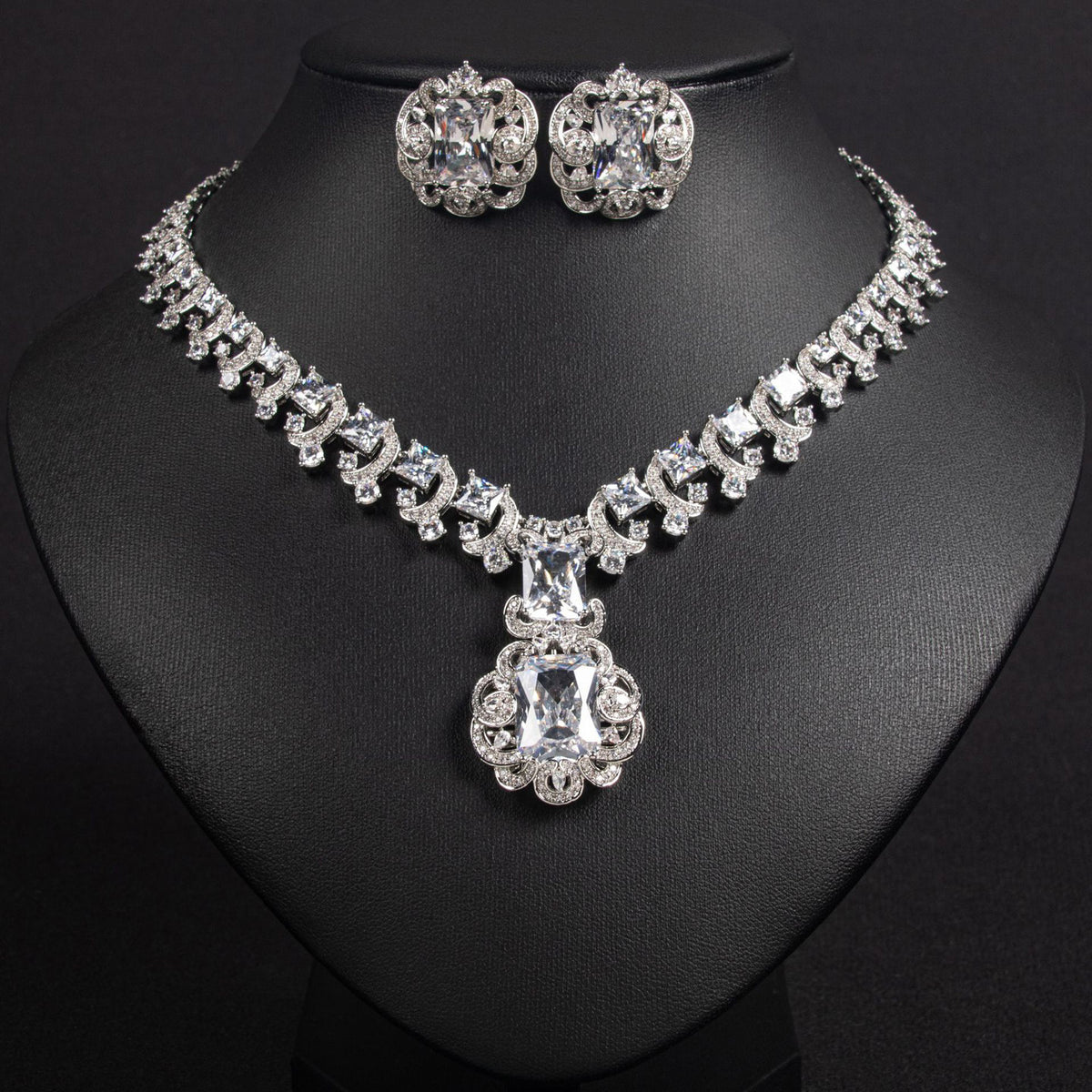 Elegant Vintage Zircon Necklace Set JW012