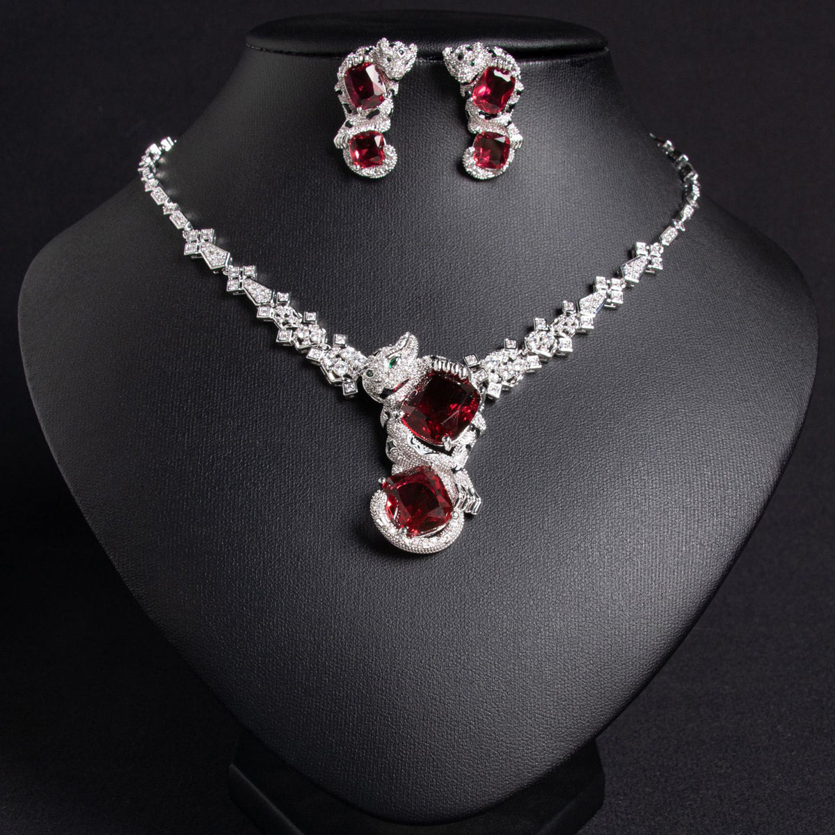 Vintage Leopard Necklace Jewelry Set JW013