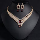 Vintage Teardrop Necklace and Earring Set JW014