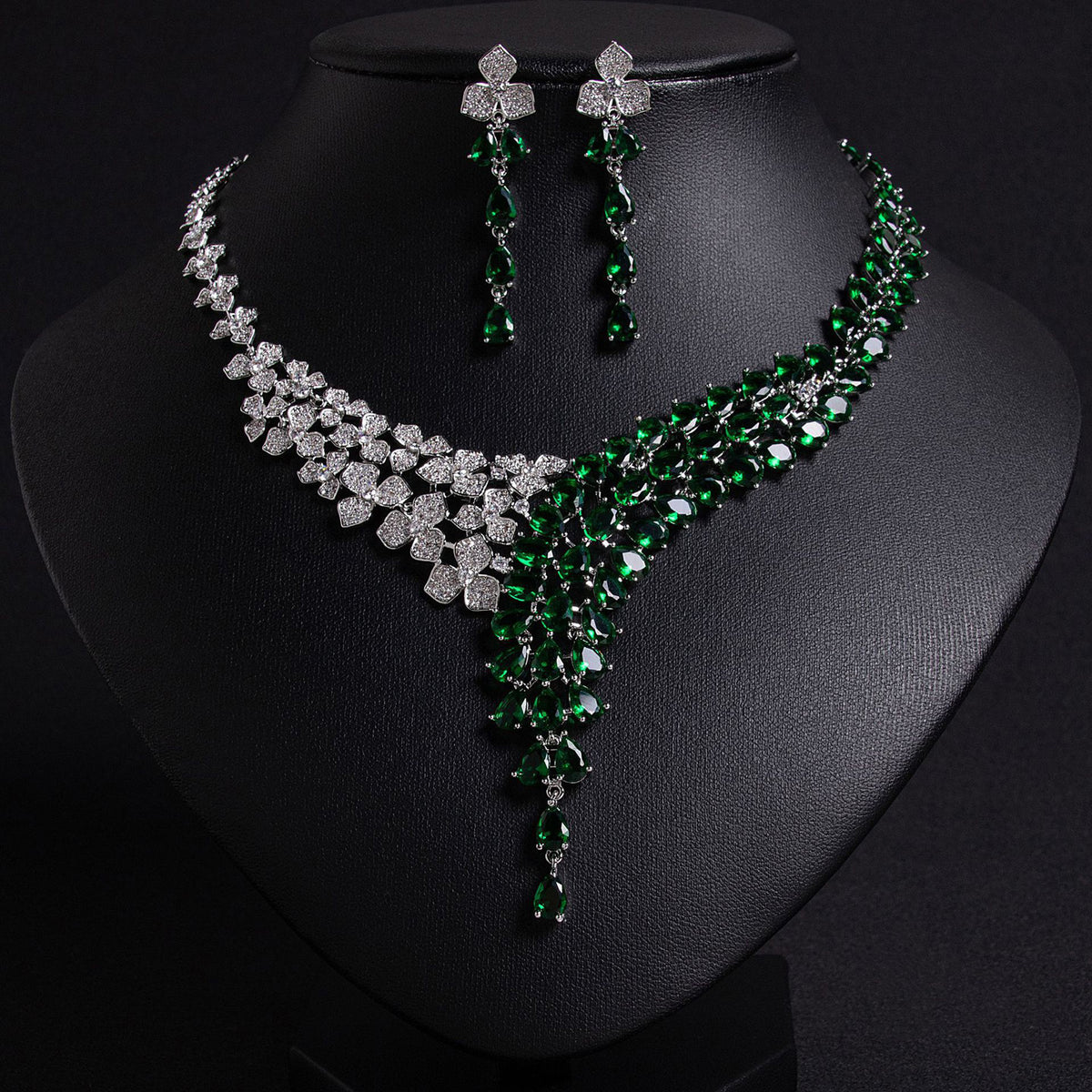 Simple Shining Necklace and Earring Set JW020