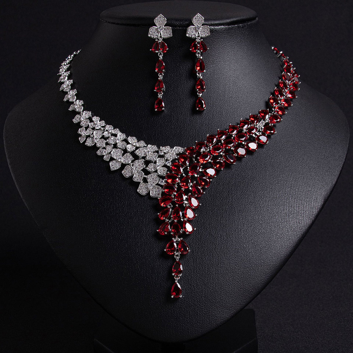 Simple Shining Necklace and Earring Set JW020
