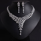 Simple Shining Necklace and Earring Set JW020