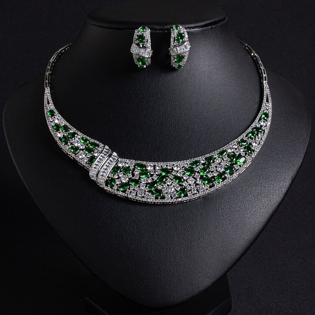 Snake Chain Zircon Necklace Set JW021