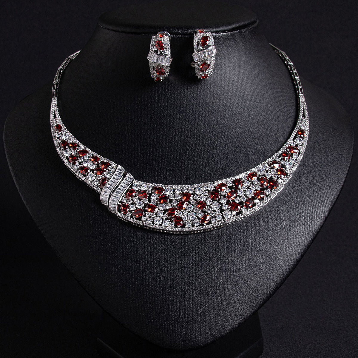 Snake Chain Zircon Necklace Set JW021