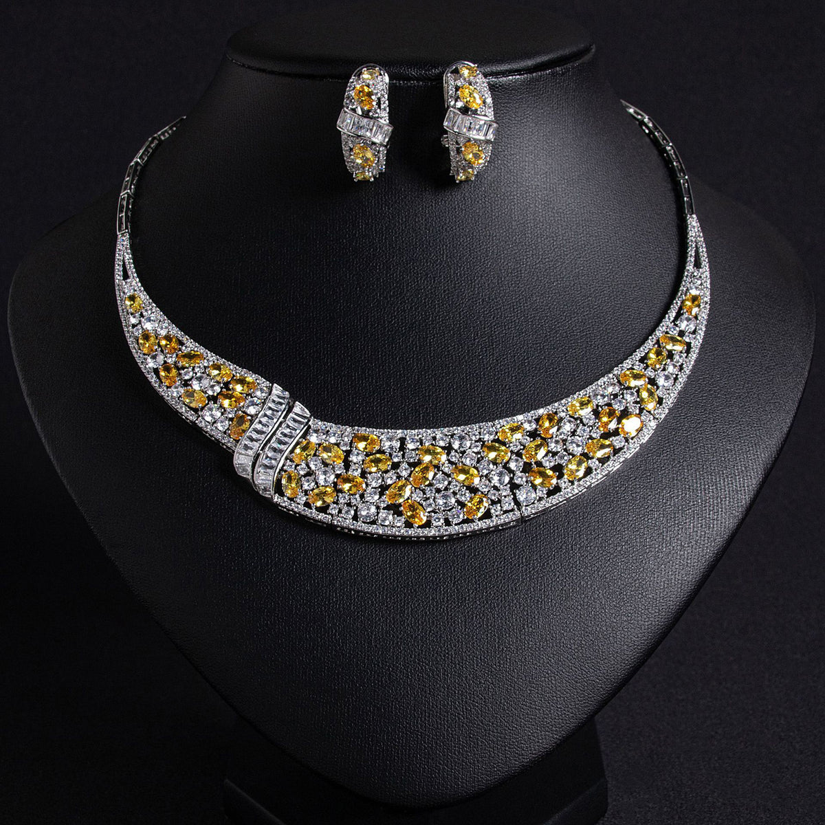 Snake Chain Zircon Necklace Set JW021