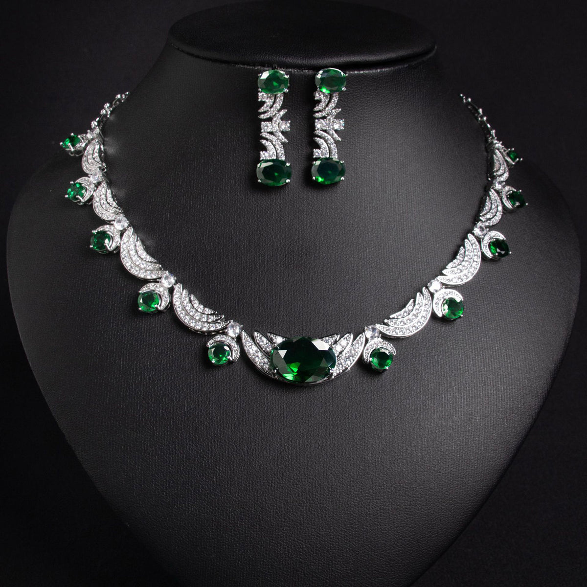Elegant Simple Zircon Necklace and Earring Set JW023