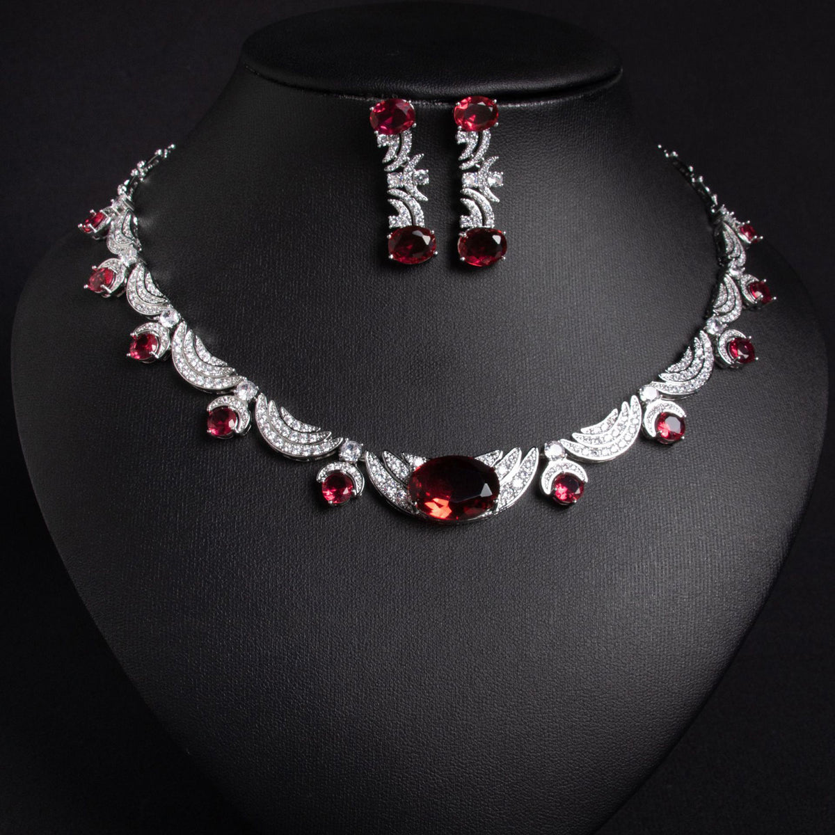 Elegant Simple Zircon Necklace and Earring Set JW023