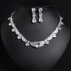 Elegant Simple Zircon Necklace and Earring Set JW023
