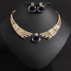 Emerald Cabochon Jewelry Set with Necklace and Earrings JW024