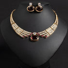 Emerald Cabochon Jewelry Set with Necklace and Earrings JW024