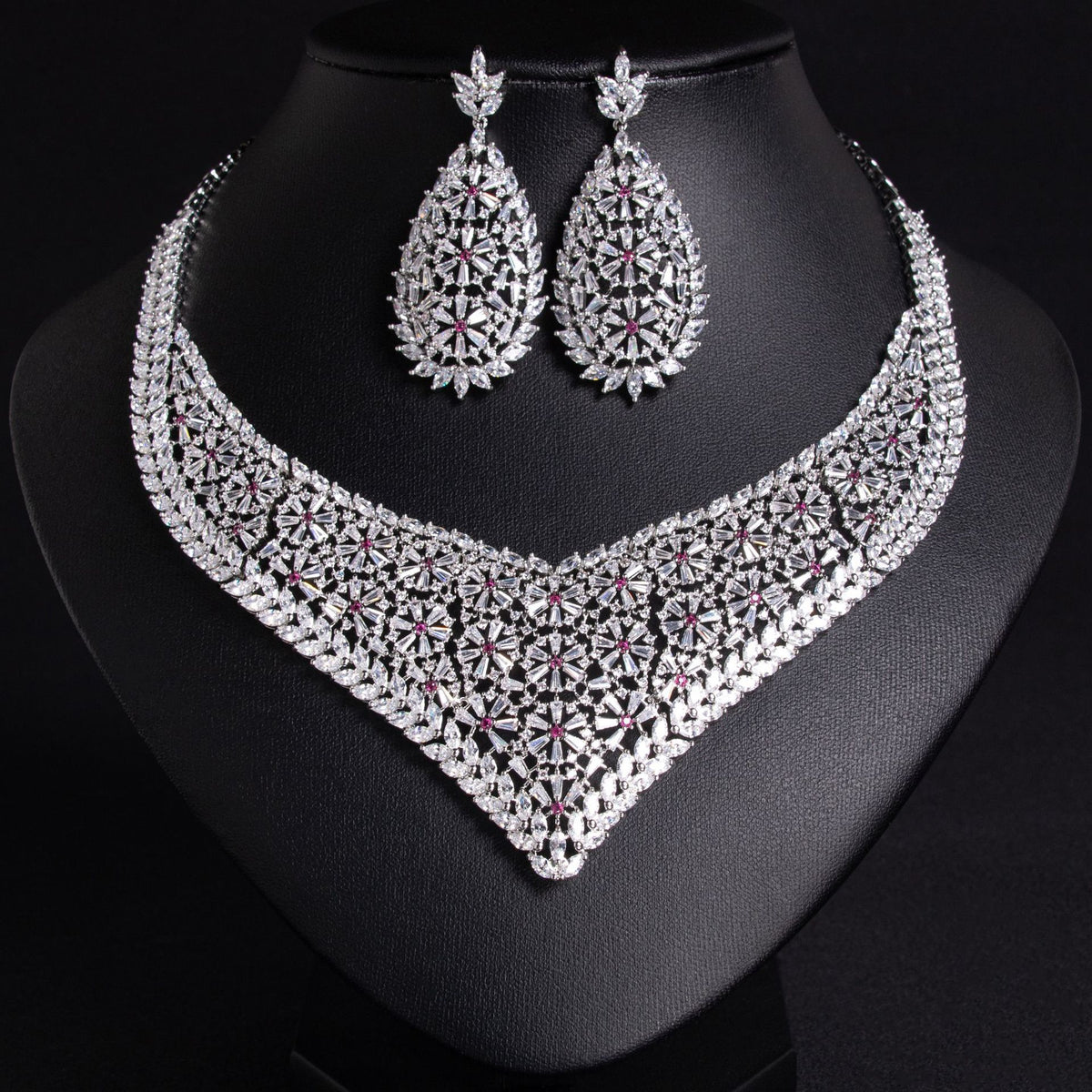 Floral Wheat Ear Necklace and Earring Set JW028