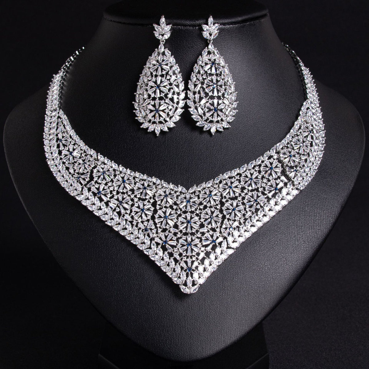 Floral Wheat Ear Necklace and Earring Set JW028