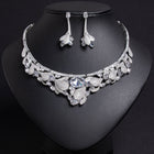 3D Floral Teardrop Necklace and Earring Set JW029