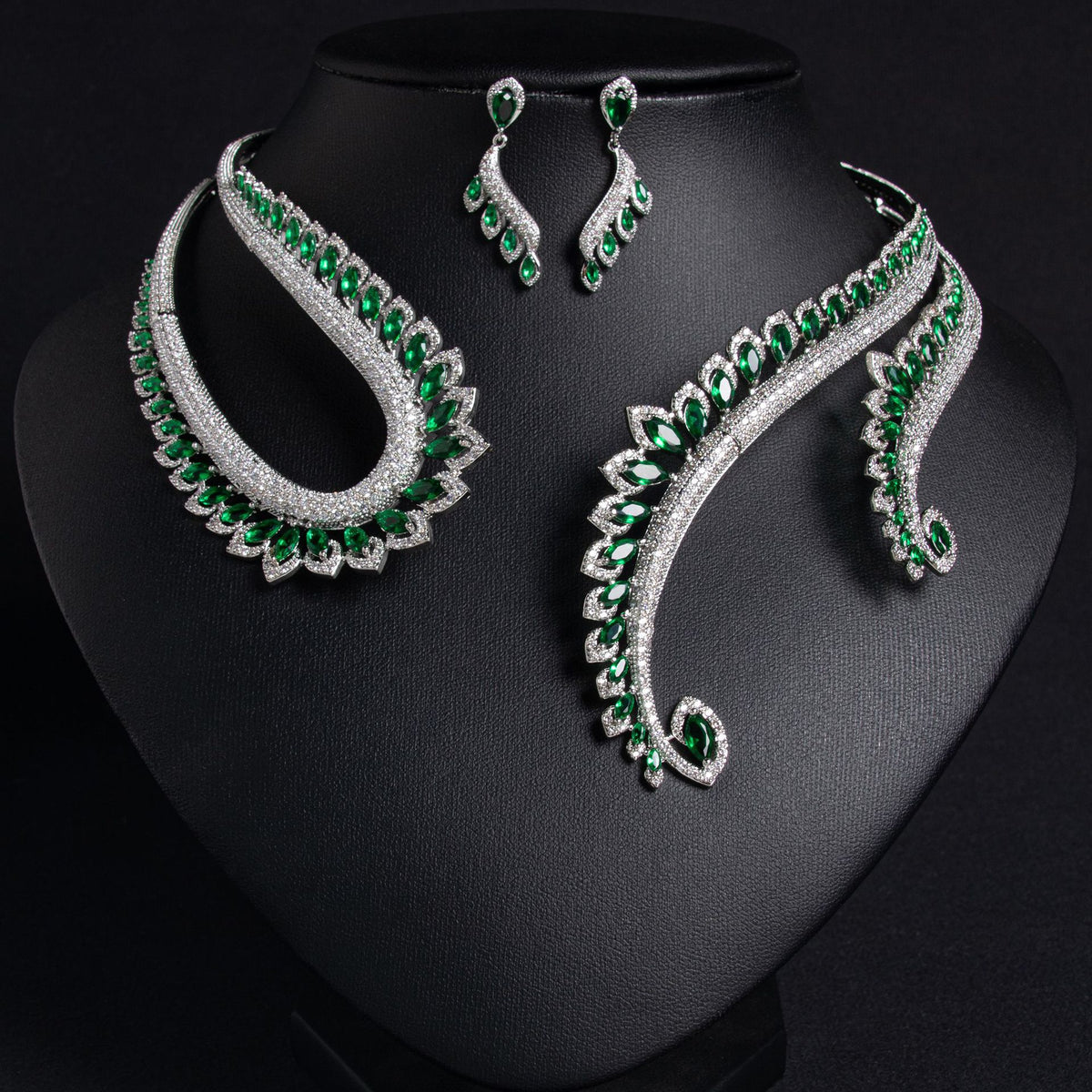 Droplet Zirconia Earring Jewelry Set JW033