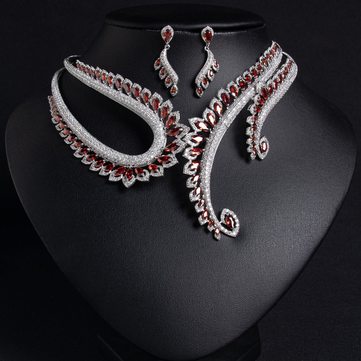 Droplet Zirconia Earring Jewelry Set JW033