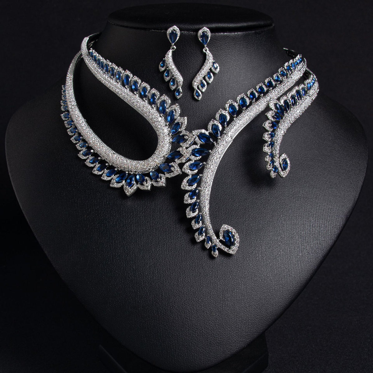 Droplet Zirconia Earring Jewelry Set JW033
