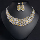Zircon Leaf Necklace and Earring Set JW035