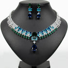 Zircon Teardrop Necklace and Earring Set JW039