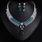 Zircon Teardrop Necklace and Earring Set JW039