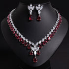 Teardrop Cubic Zirconia Necklace and Earring Set JW040
