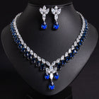 Teardrop Cubic Zirconia Necklace and Earring Set JW040