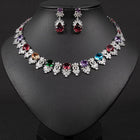 Round Gemstone Necklace and Earring Set JW041
