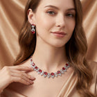 Round Gemstone Necklace and Earring Set JW041