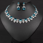 Round Gemstone Necklace and Earring Set JW041