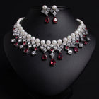 Vintage Palace Teardrop Necklace and Earring Set JW043