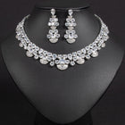Square Cut Diamond Necklace and Earring Set JW044