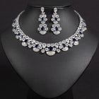 Square Cut Diamond Necklace and Earring Set JW044