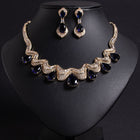 Elegant Teardrop Zircon Necklace and Earring Set JW046