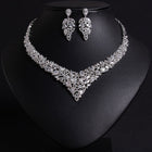 Sparkling Leaf Necklace and Earring Set JW047
