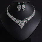 Sparkling Leaf Necklace and Earring Set JW047