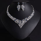 Sparkling Leaf Necklace and Earring Set JW047