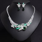 Elegant 3D Floral Necklace and Earring Set JW052
