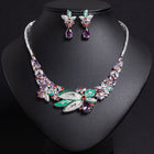 Elegant 3D Floral Necklace and Earring Set JW052