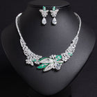 Elegant 3D Floral Necklace and Earring Set JW052