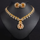 Elegant Vintage Zircon Necklace and Earring Set JW054