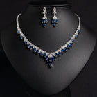 Simple Cubic Zirconia Necklace and Earring Set JW056