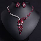 Phoenix Flower Vine Zircon Necklace and Earring Set JW058