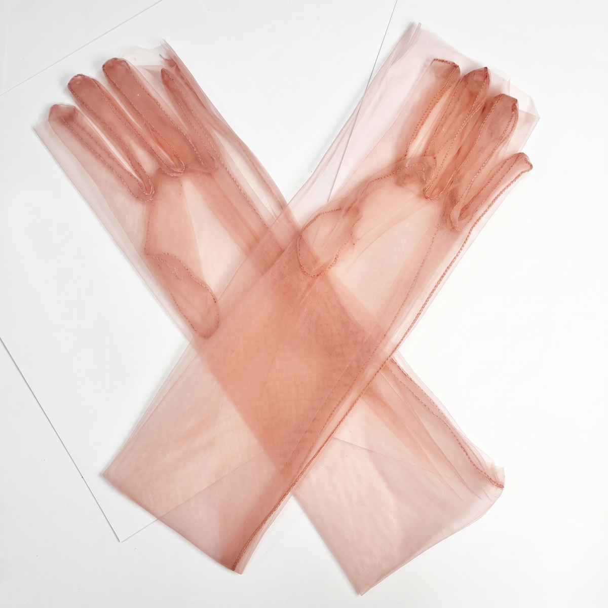 Sheer Tulle Long Bridal Gloves for Wedding & Prom GL001
