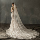 Pearl Cathedral Length Tulle Bridal Veil with Comb BV002