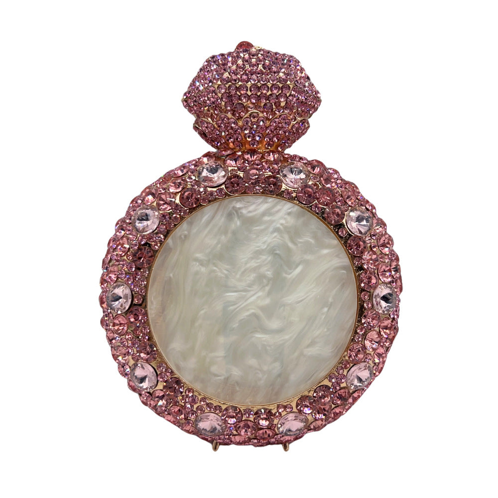 Perfume Bottle Shell Rhinestone Clutch Bag HB032