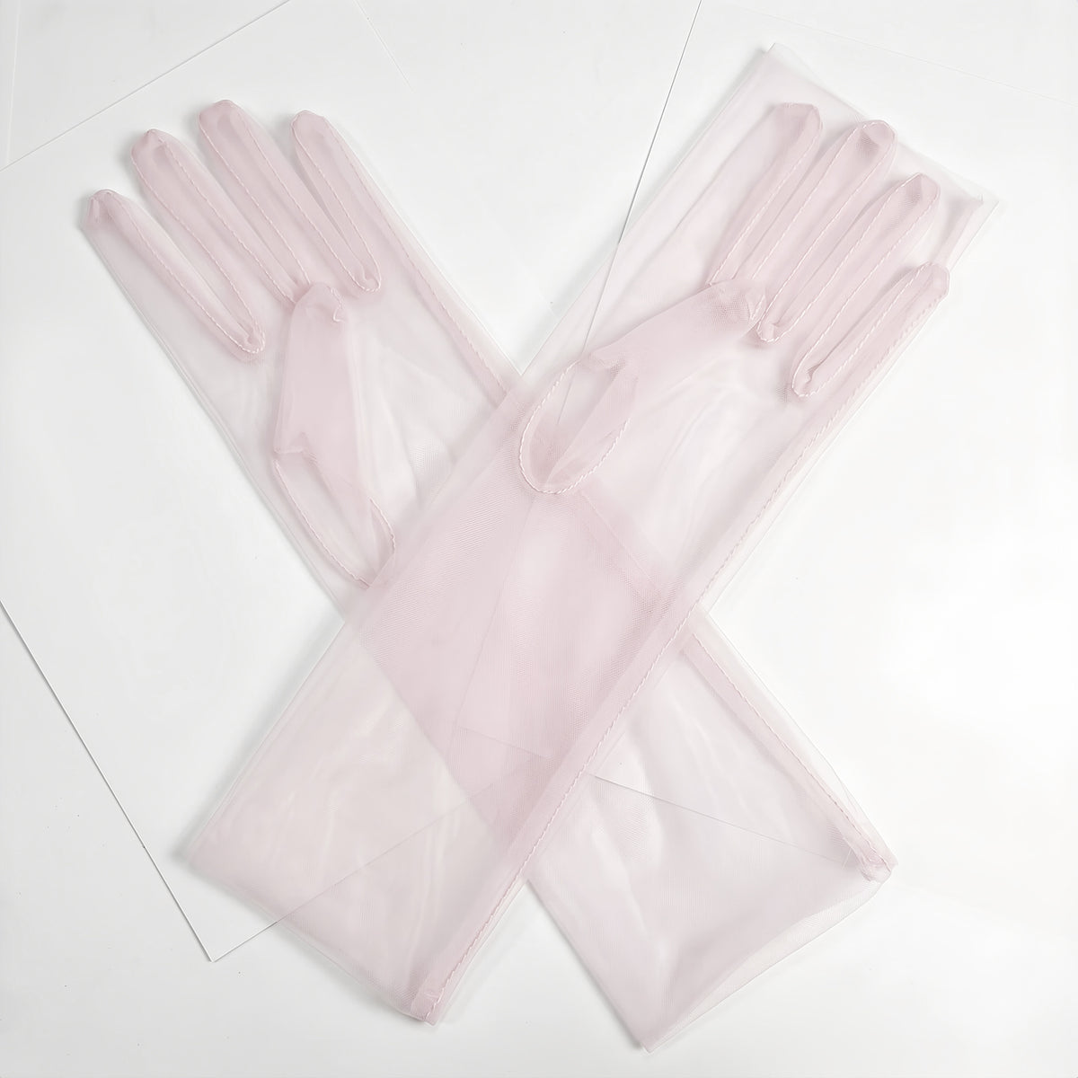 Sheer Tulle Long Bridal Gloves for Wedding & Prom GL001