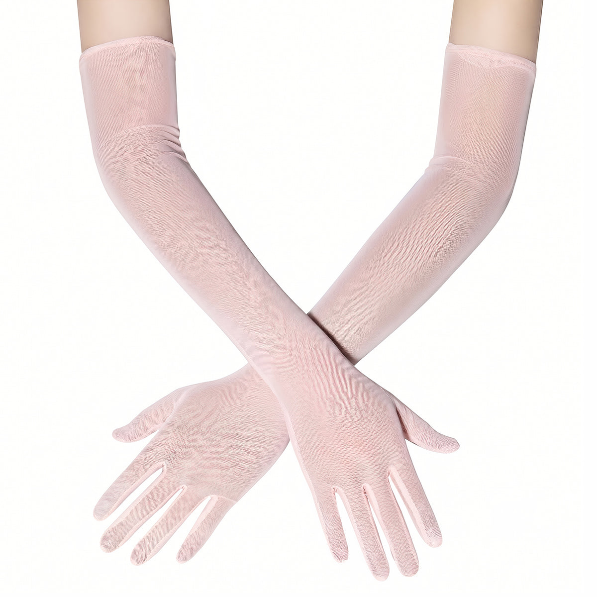 Sheer Tulle Elbow-Length Bridal Gloves for Wedding & Prom GL002